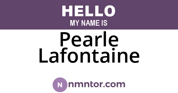 Pearle Lafontaine
