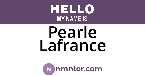 Pearle Lafrance