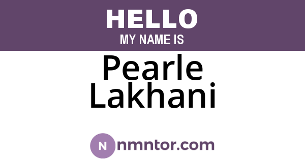Pearle Lakhani