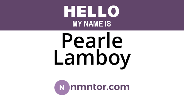 Pearle Lamboy