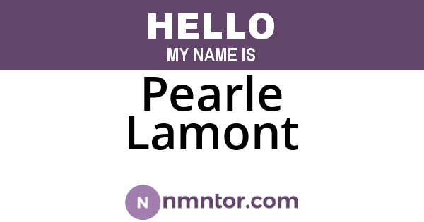 Pearle Lamont