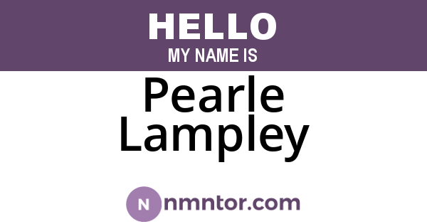 Pearle Lampley