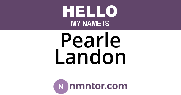Pearle Landon