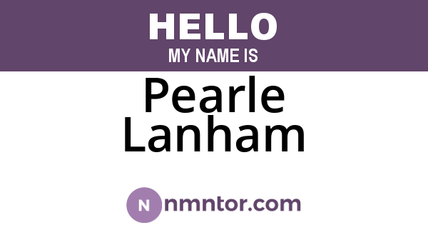 Pearle Lanham
