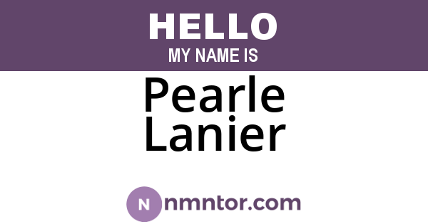 Pearle Lanier