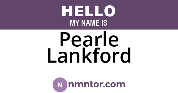 Pearle Lankford