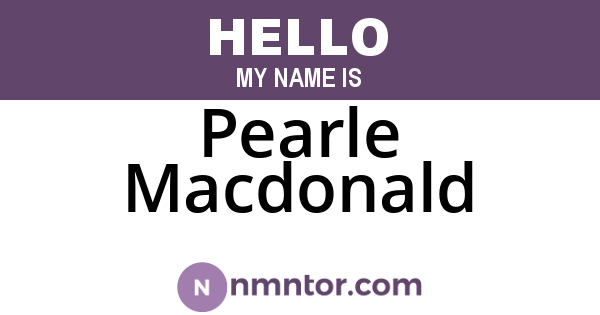 Pearle Macdonald