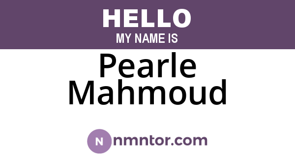Pearle Mahmoud