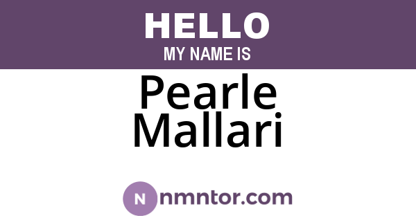 Pearle Mallari