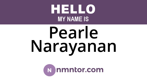 Pearle Narayanan