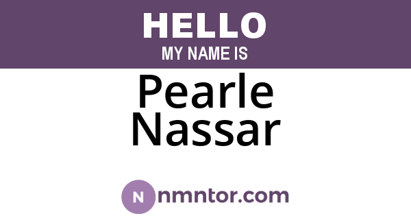 Pearle Nassar