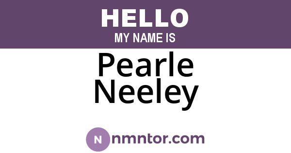 Pearle Neeley