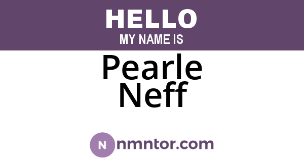 Pearle Neff
