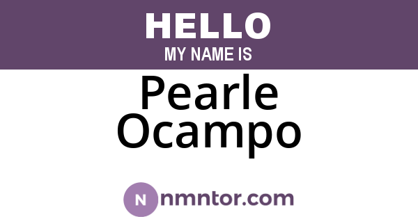 Pearle Ocampo