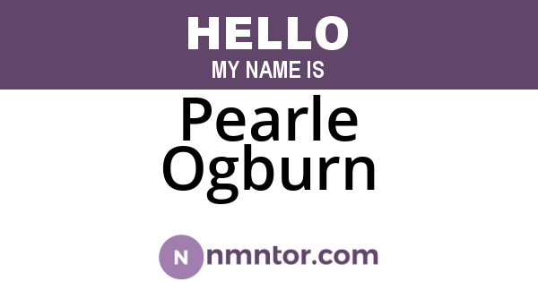 Pearle Ogburn