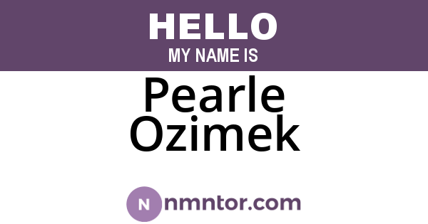 Pearle Ozimek