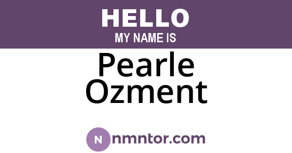 Pearle Ozment