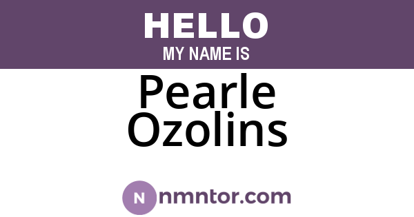 Pearle Ozolins