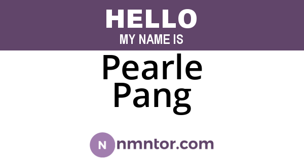 Pearle Pang