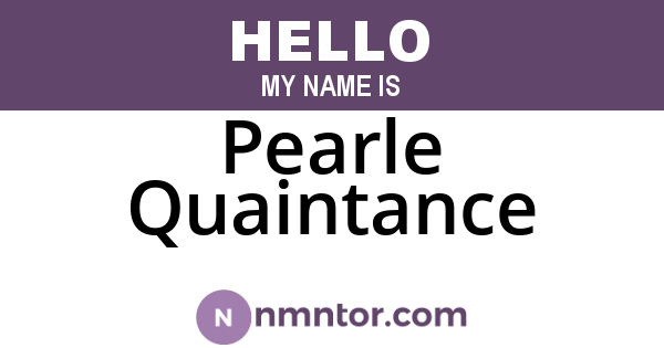 Pearle Quaintance