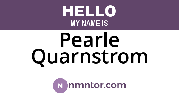 Pearle Quarnstrom