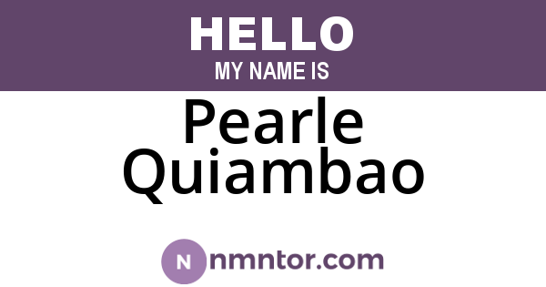 Pearle Quiambao