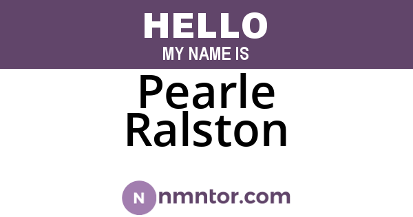 Pearle Ralston