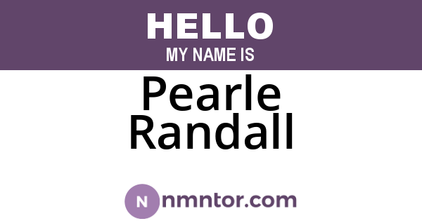 Pearle Randall