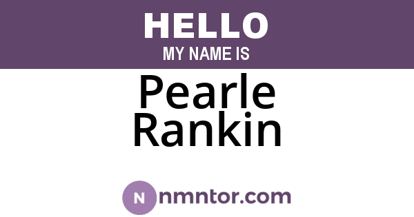 Pearle Rankin