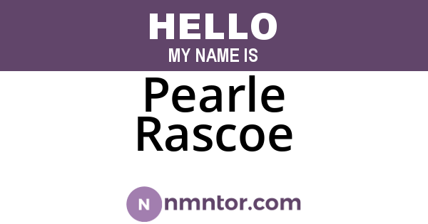 Pearle Rascoe
