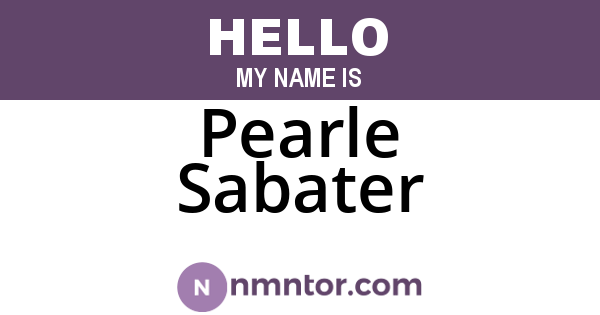 Pearle Sabater