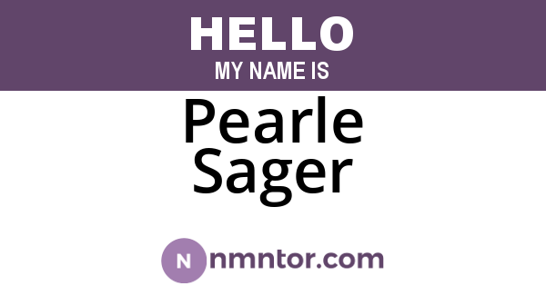 Pearle Sager
