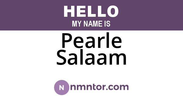 Pearle Salaam