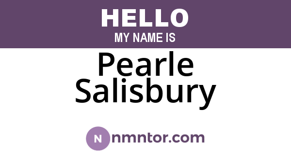 Pearle Salisbury