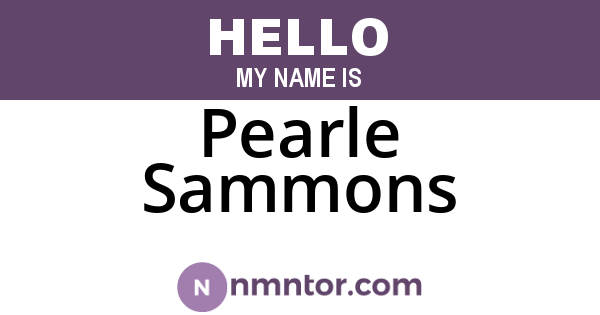 Pearle Sammons