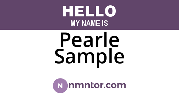 Pearle Sample