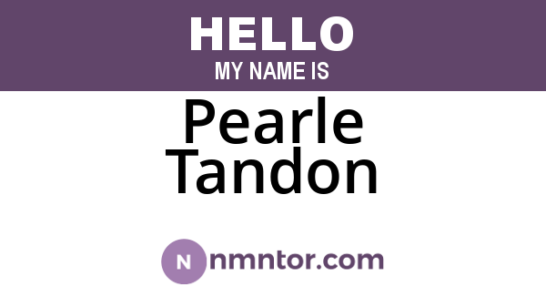Pearle Tandon
