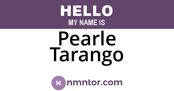 Pearle Tarango