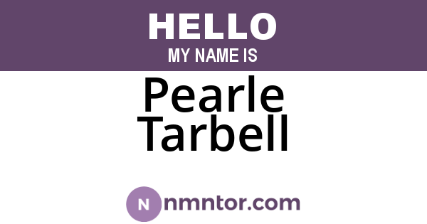 Pearle Tarbell
