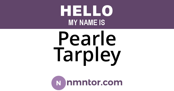 Pearle Tarpley