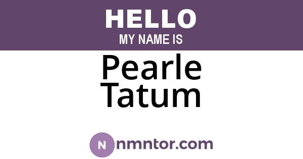 Pearle Tatum