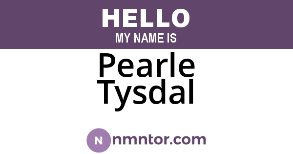 Pearle Tysdal