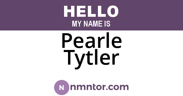Pearle Tytler