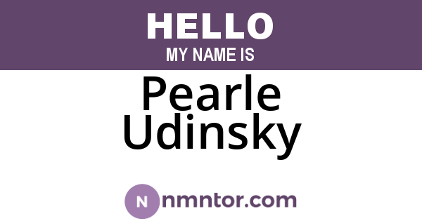 Pearle Udinsky