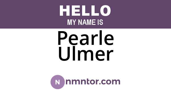 Pearle Ulmer
