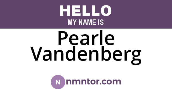 Pearle Vandenberg