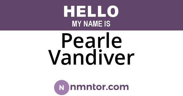 Pearle Vandiver
