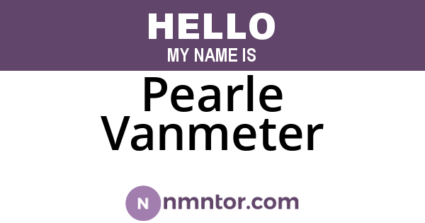 Pearle Vanmeter