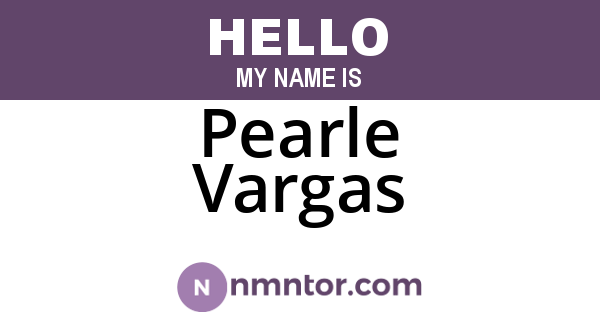 Pearle Vargas