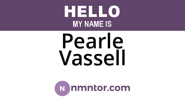 Pearle Vassell